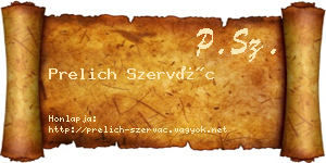 Prelich Szervác névjegykártya